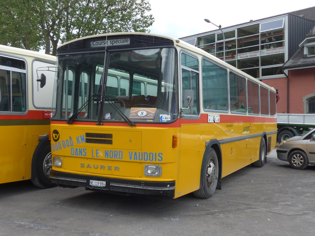 (172'099) - Montandon, Peseux - NE 119'984 - Saurer/Hess (ex P 25'631) am 25. Juni 2016 in Aigle, Saurertreffen