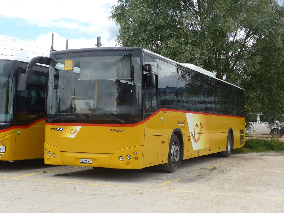 (172'161) - CarPostal Ouest - VD 525'421 - Temsa am 25. Juni 2016 in Yverdon, Garage