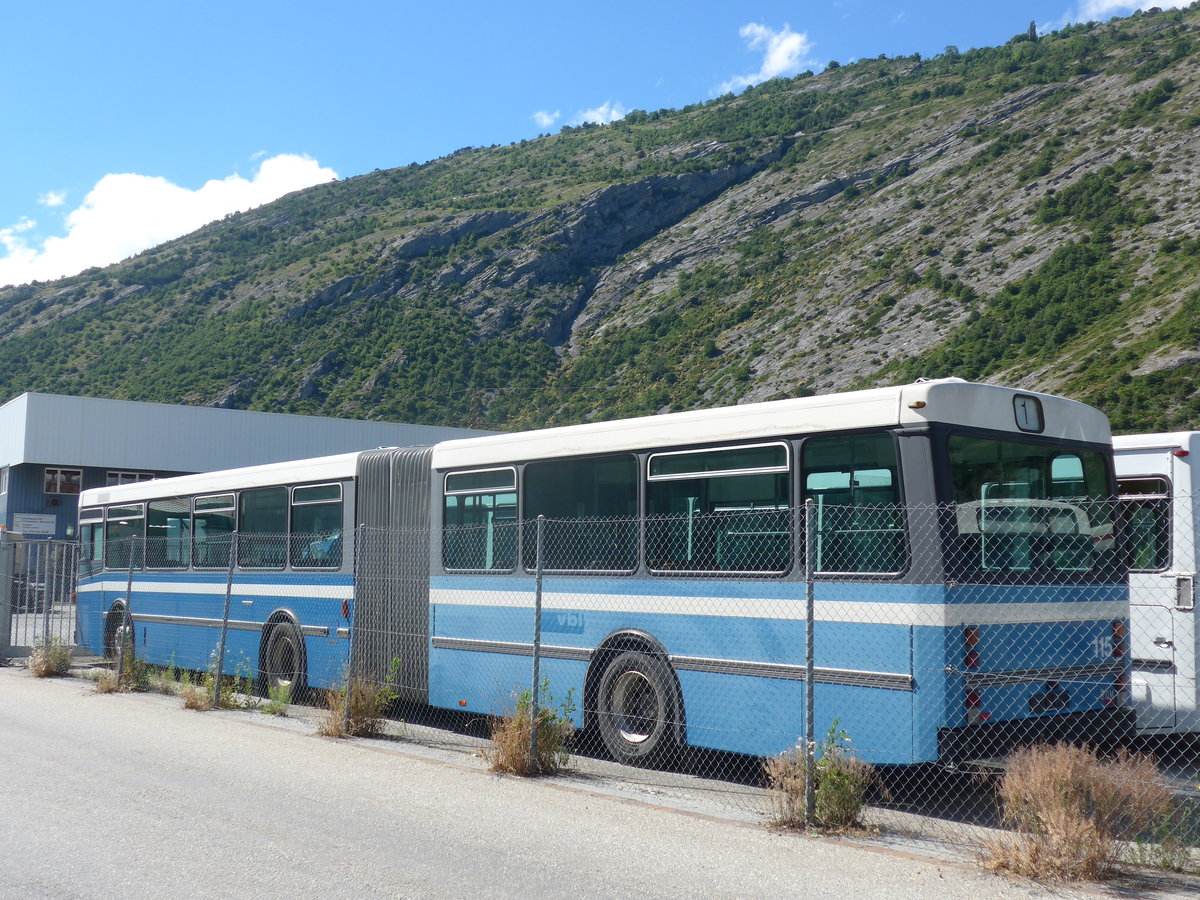 (172'751) - Ruffiner, Turtmann - Nr. 115 - Volvo/R&J (ex VBL Luzern Nr. 115) am 3. Juli 2016 in Turtmann, Garage