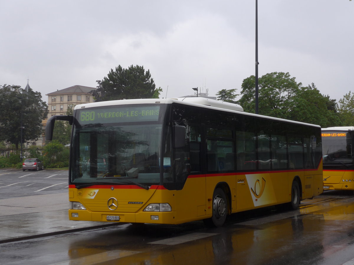 (172'994) - CarPostal Ouest - VD 570'803 - Mercedes (ex SAPJV, L'Isle Nr. 51) am 14. Juli 2016 beim Bahnhof Yverdon