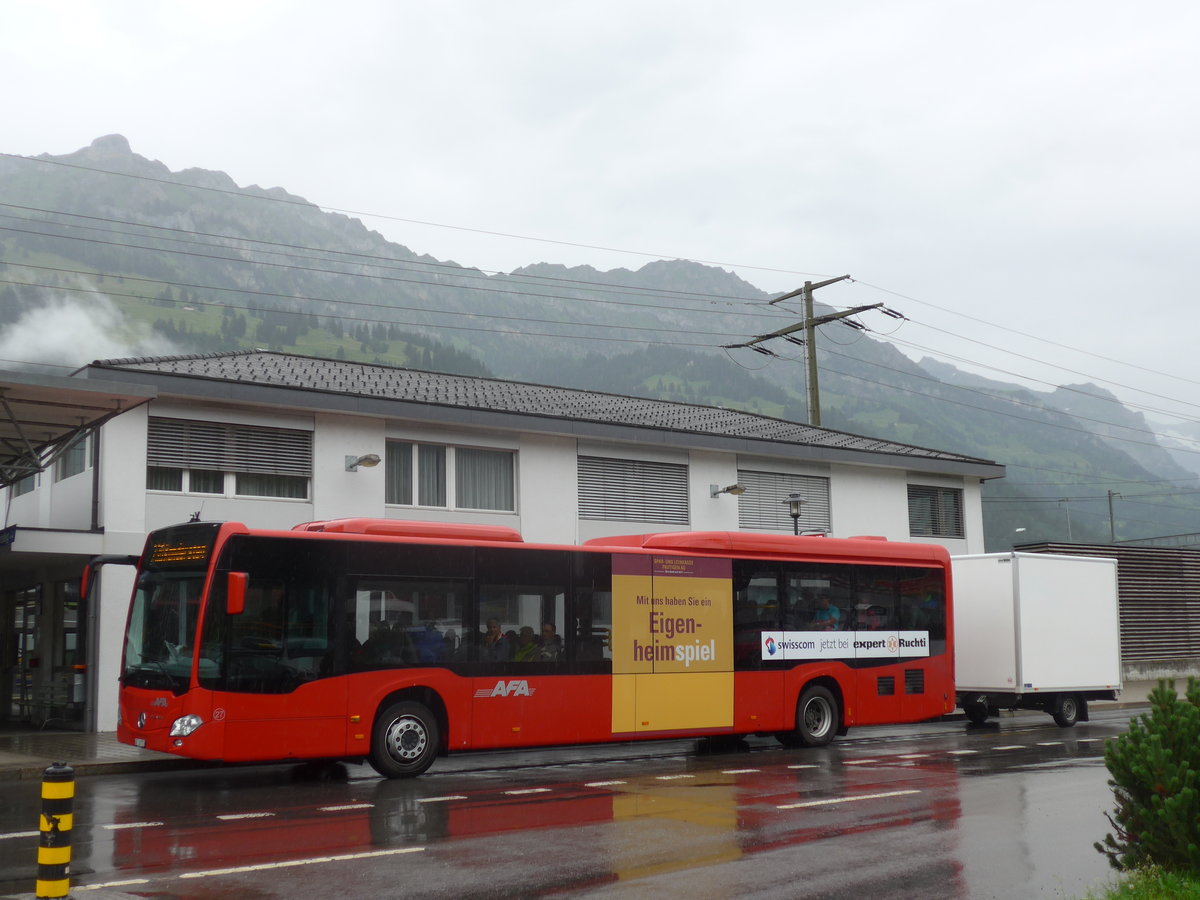 (173'388) - AFA Adelboden - Nr. 27/BE 26'773 - Mercedes am 31. Juli 2016 beim Bahnhof Frutigen