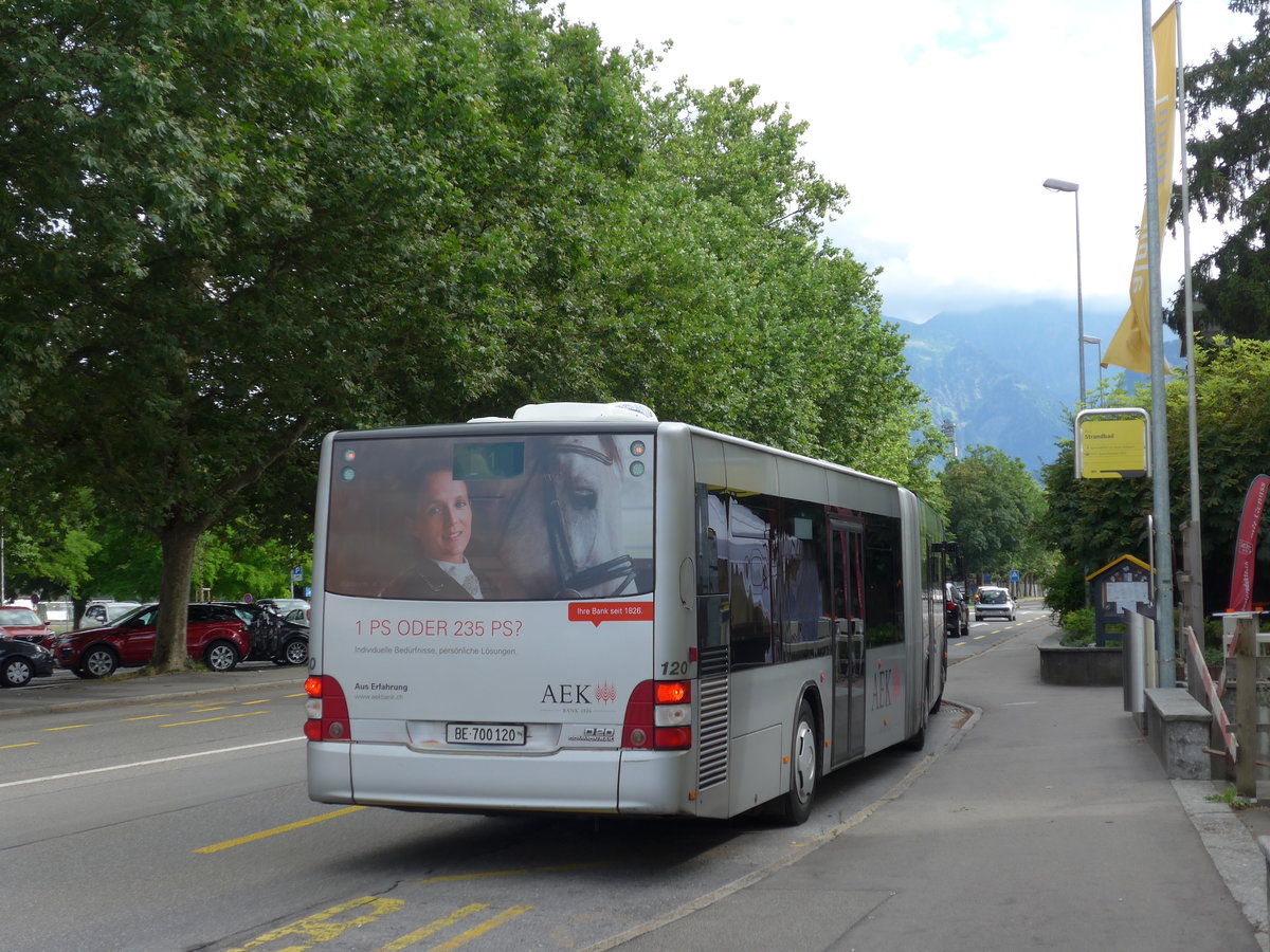 (173'623) - STI Thun - Nr. 120/BE 700'120 - MAN am 1. August 2016 in Thun, Strandbad