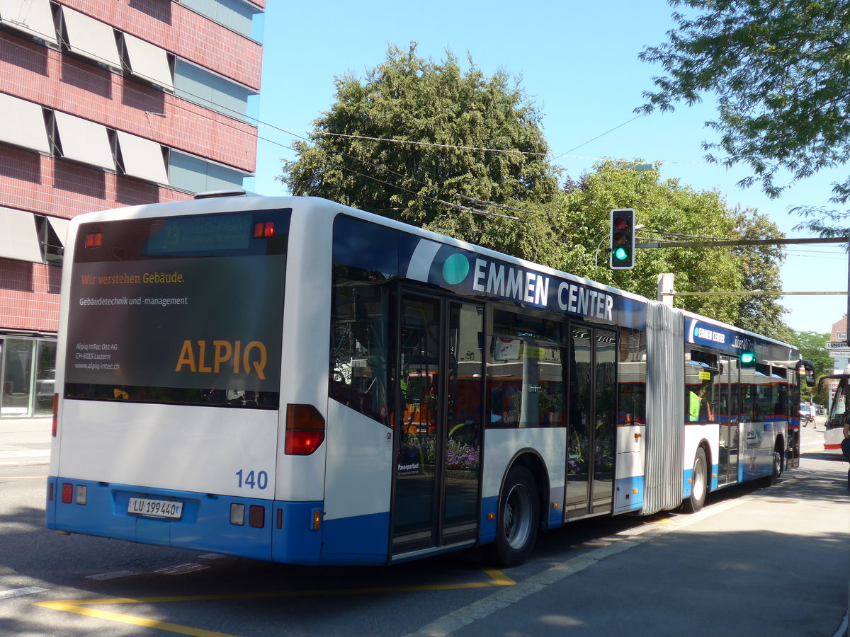 (173'749) - VBL Luzern - Nr. 140/LU 199'440 - Mercedes am 8. August 2016 in Luzern, Maihof