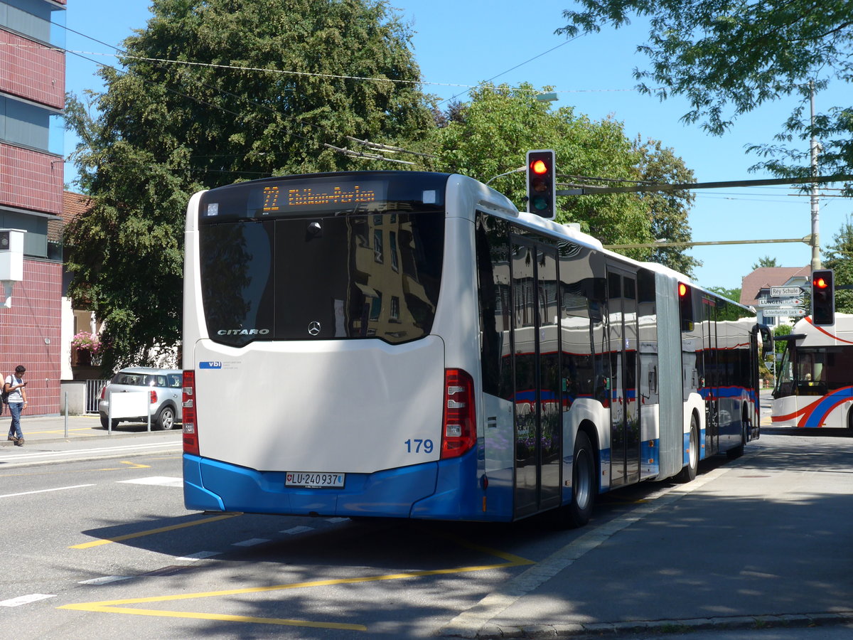 (173'763) - VBL Luzern - Nr. 179/LU 240'937 - Mercedes am 8. August 2016 in Luzern, Maihof