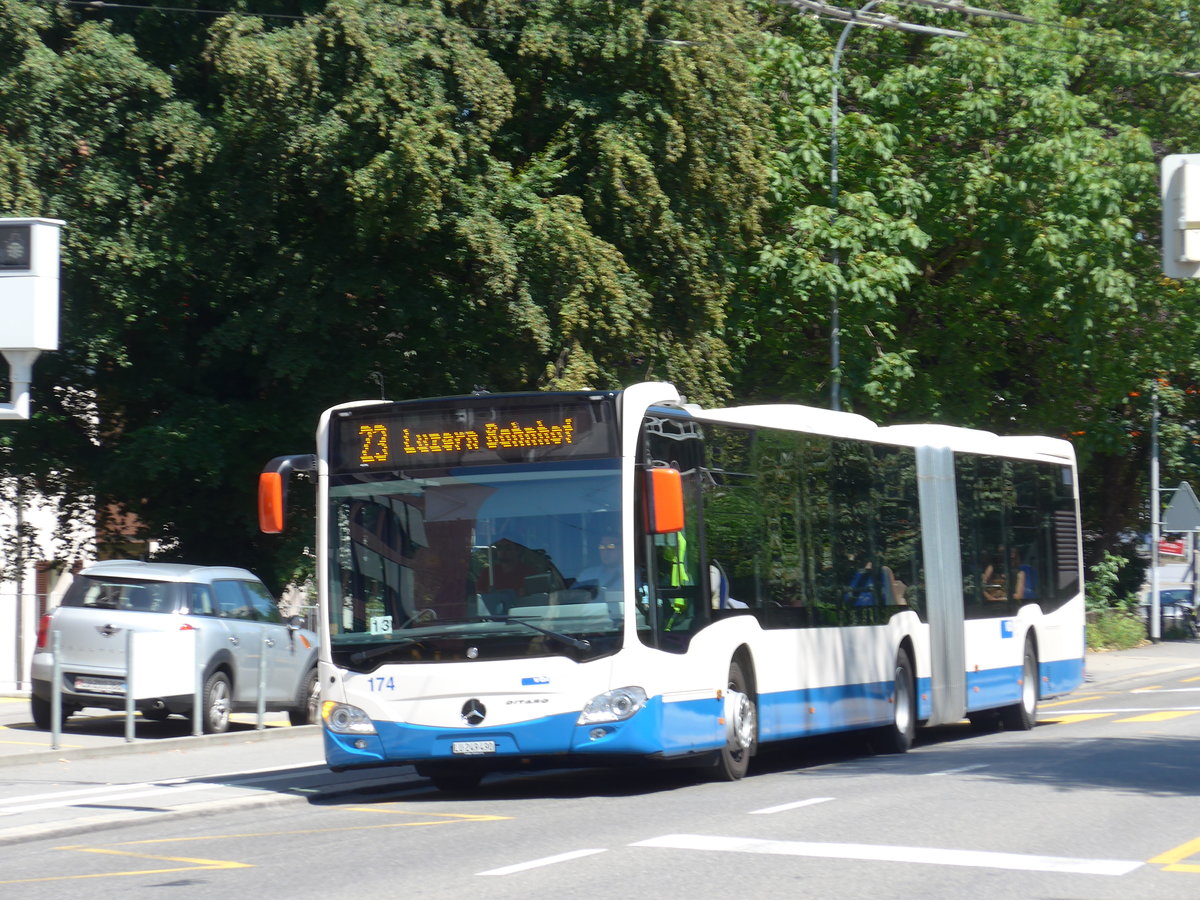 (173'773) - VBL Luzern - Nr. 174/LU 249'490 - Mercedes am 8. August 2016 in Luzern, Maihof