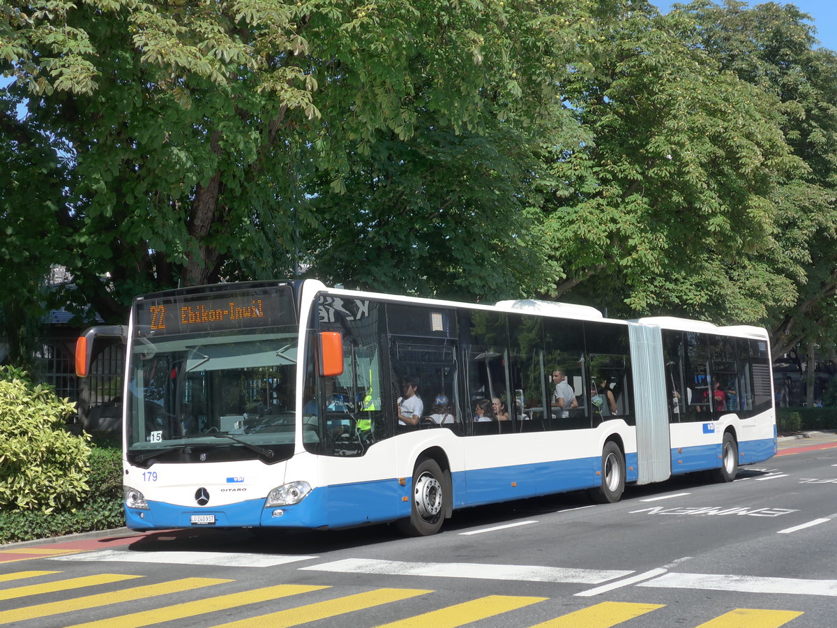 (173'880) - VBL Luzern - Nr. 179/LU 240'937 - Mercedes am 8. August 2016 beim Bahnhof Luzern