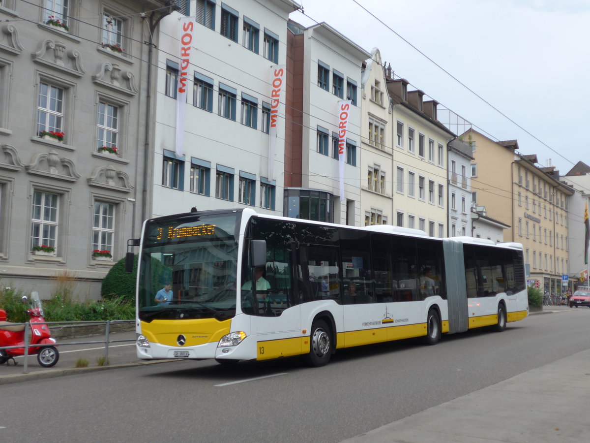 (173'946) - VBSH Schaffhausen - Nr. 13/SH 38'013 - Mercedes am 20. August 2016 beim Bahnhof Schaffhausen