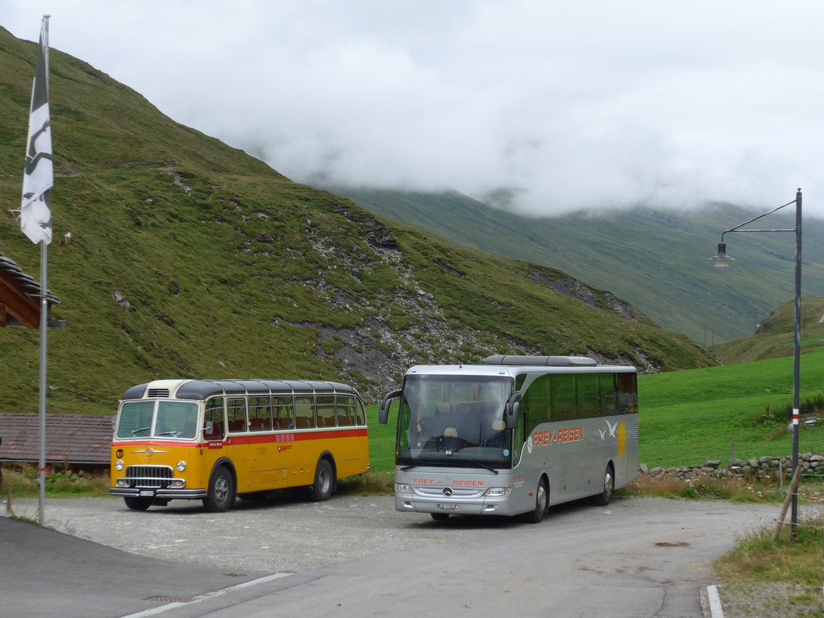 (174'198) - Tanner&Lambach, Reigoldswil - Nr. 2/BL 24'059 - FBW/R&J (ex Hunziker, Rschlikon; ex P 24'059) + Frey, Schlossrued - AG 51'381 - Mercedes am 21. August 2016 in Juf