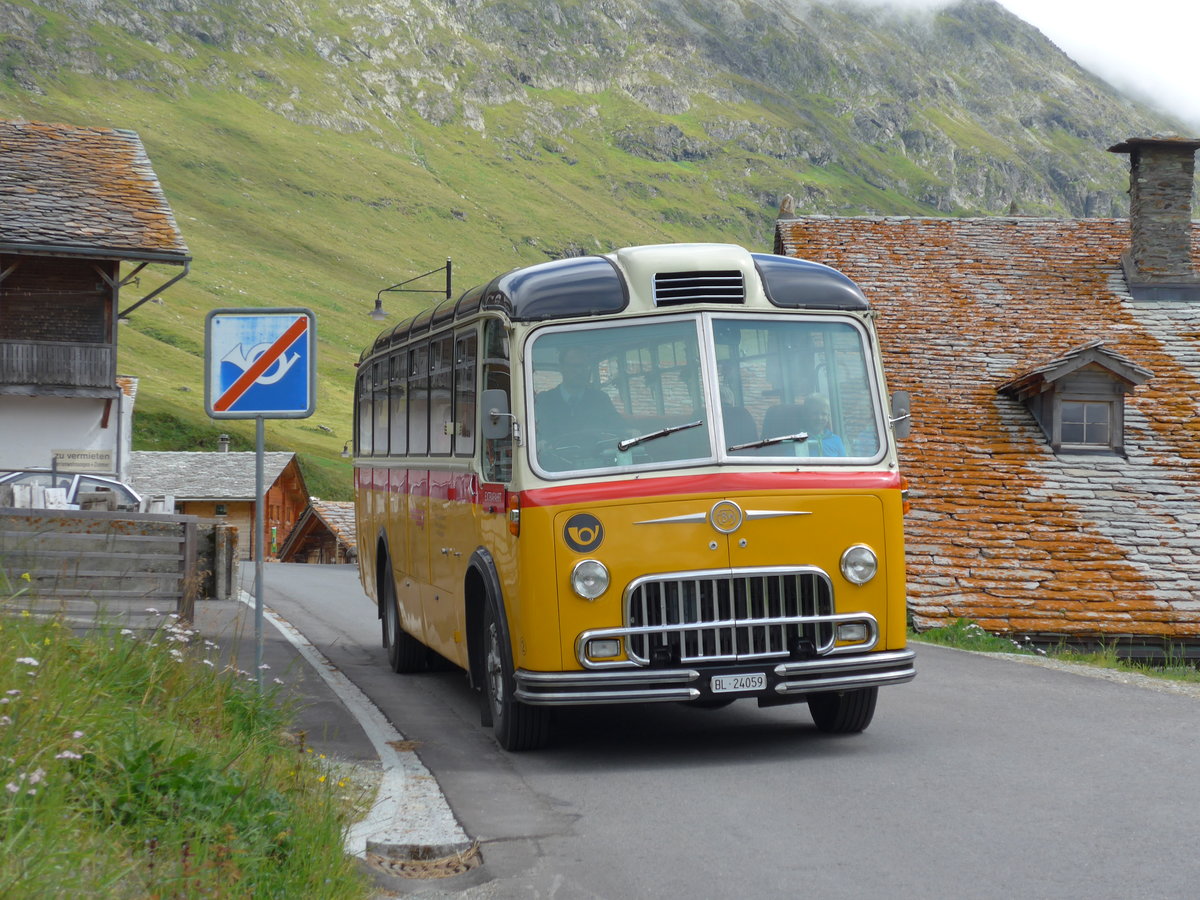 (174'216) - Tanner&Lambach, Reigoldswil - Nr. 2/BL 24'059 - FBW/R&J (ex Hunziker, Rschlikon; ex P 24'059; ex P 21'559) am 21. August 2016 in Juf