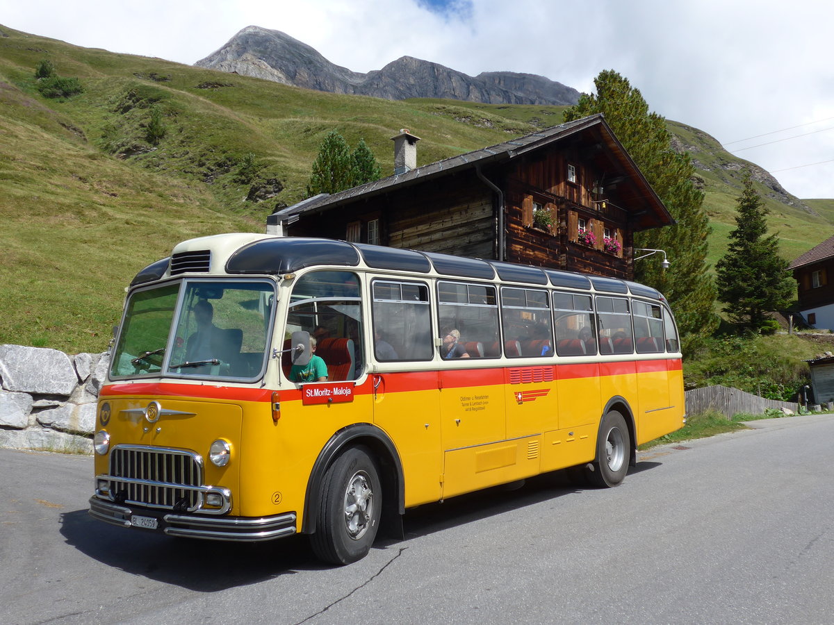 (174'229) - Tanner&Lambach, Reigoldswil - Nr. 2/BL 24'059 - FBW/R&J (ex Hunziker, Rschlikon; ex P 24'059) am 21. August 2016 bei Cresta