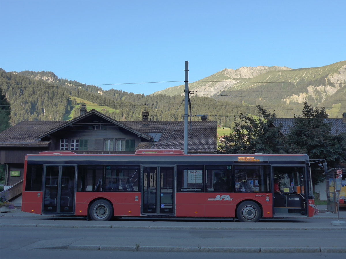 (174'295) - AFA Adelboden - Nr. 51/BE 25'802 - Solaris am 27. August 2016 beim Bahnhof Lenk