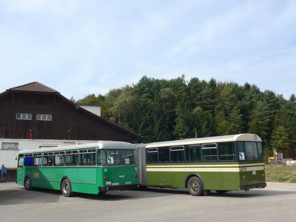 (174'514) - BVB Basel (TVB) - Nr. 75/BE 530'697 - FBW/FHS am 4. September 2016 in Finsterhennen, Landi