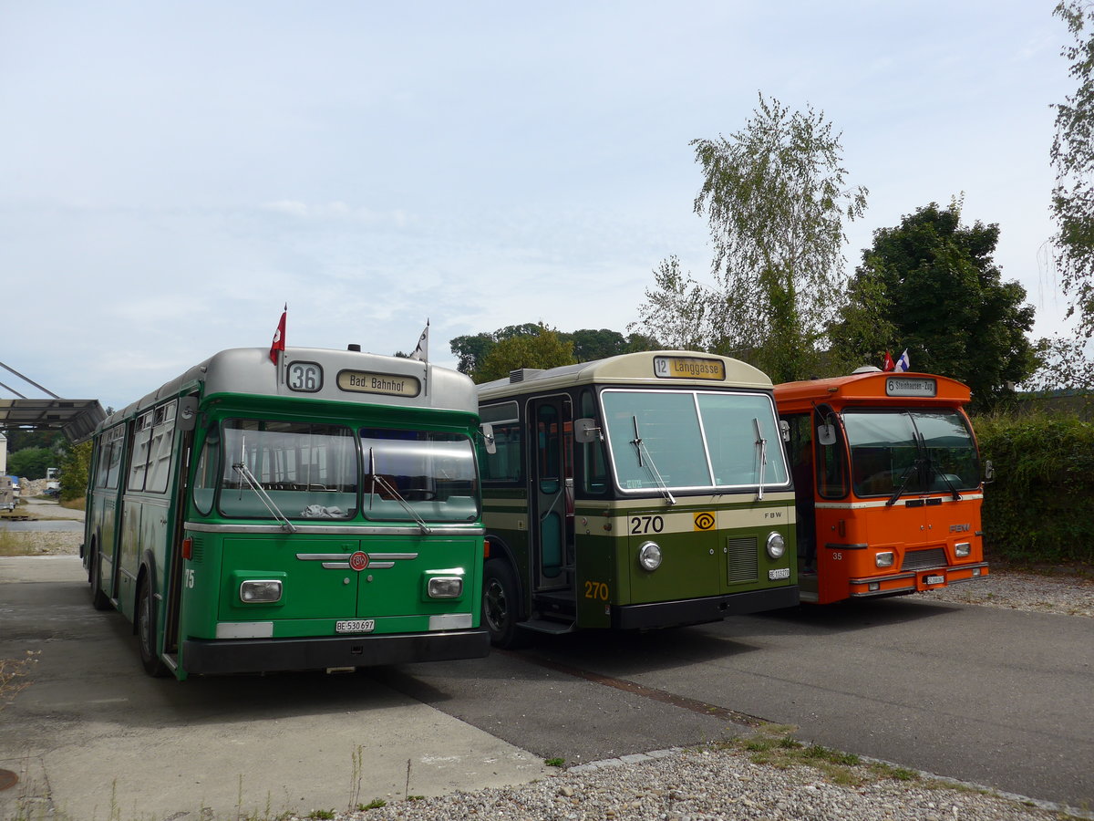 (174'542) - BVB Basel (RWB) - Nr. 75/BE 530'697 - FBW/FHS am 4. September 2016 in Aarberg, Halle TVB