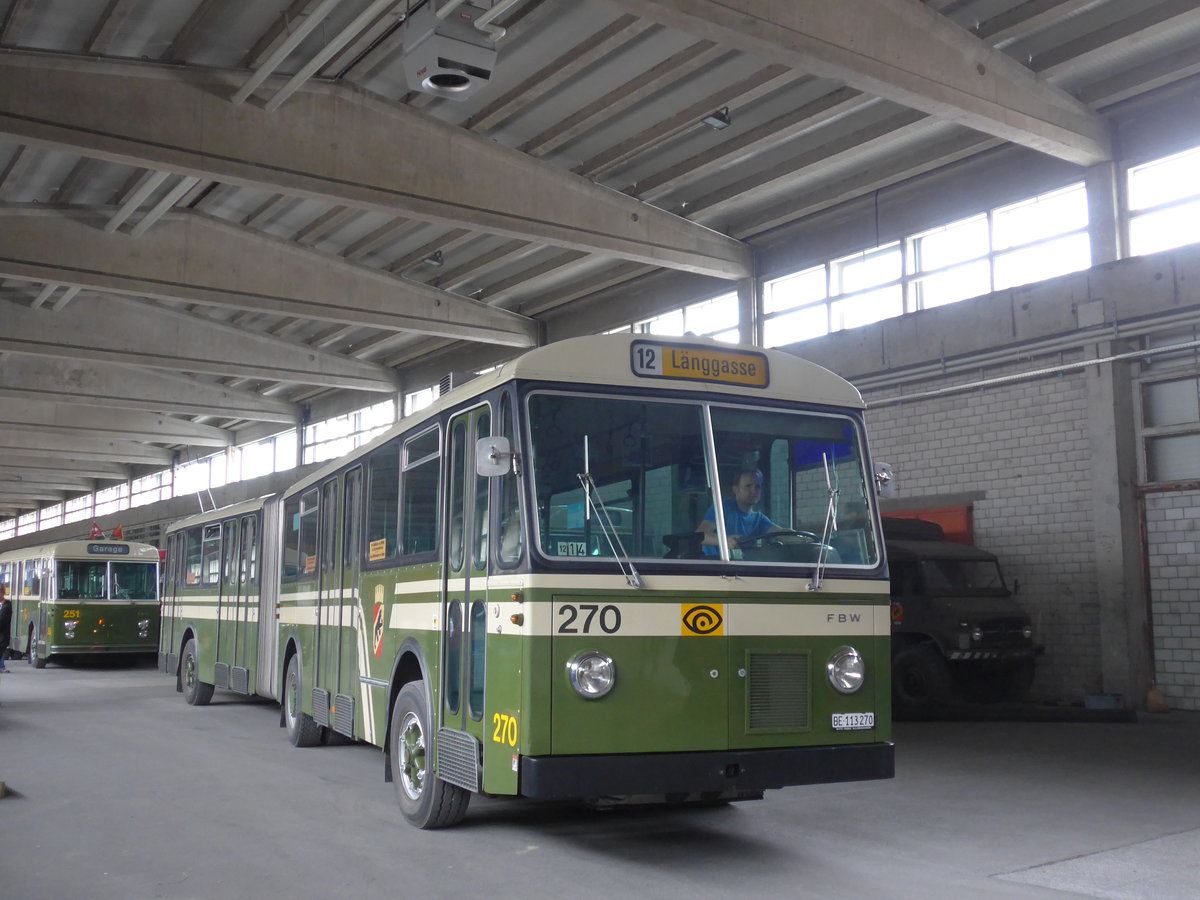 (174'546) - SVB Bern (TVB) - Nr. 270/BE 113'270 - FBW/SWS-Gangloff am 4. September 2016 in Aarberg, Halle TVB