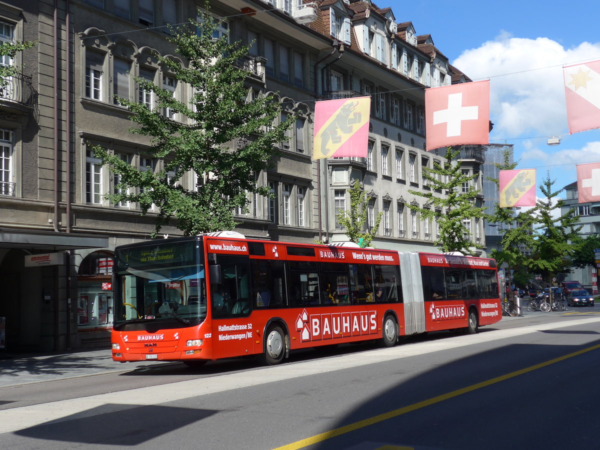 (174'658) - STI Thun - Nr. 122/BE 700'122 - MAN am 6. September 2016 in Thun, Bahnhofstrasse