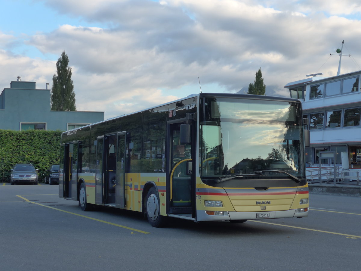 (174'663) - STI Thun - Nr. 113/BE 700'113 - MAN am 6. September 2016 bei der Schifflndte Thun