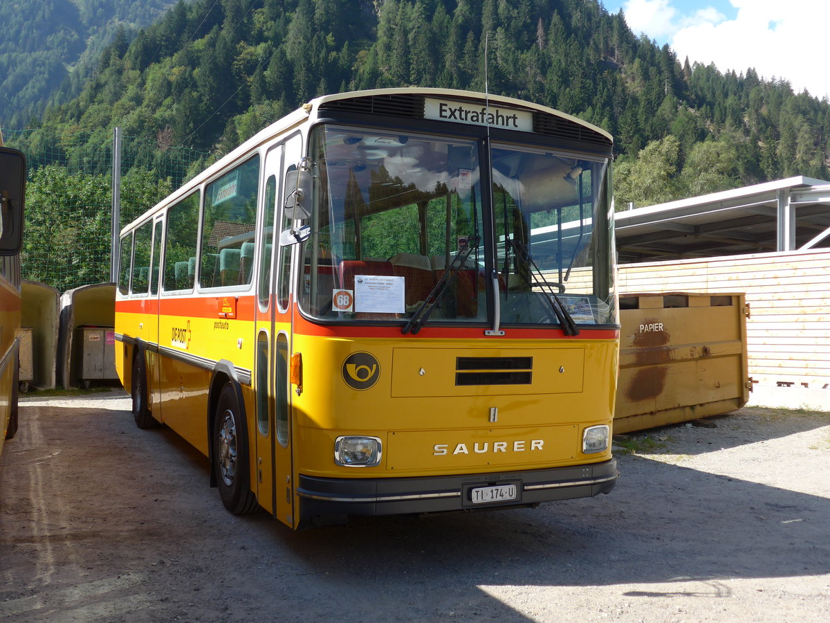 (174'679) - Barenco, Faido - TI 174 U - Saurer/Hess (ex Kammermann, Spiez; ex Flury, Balm; ex P 24'233) am 10. September 2016 in Campo, Saurertreffen