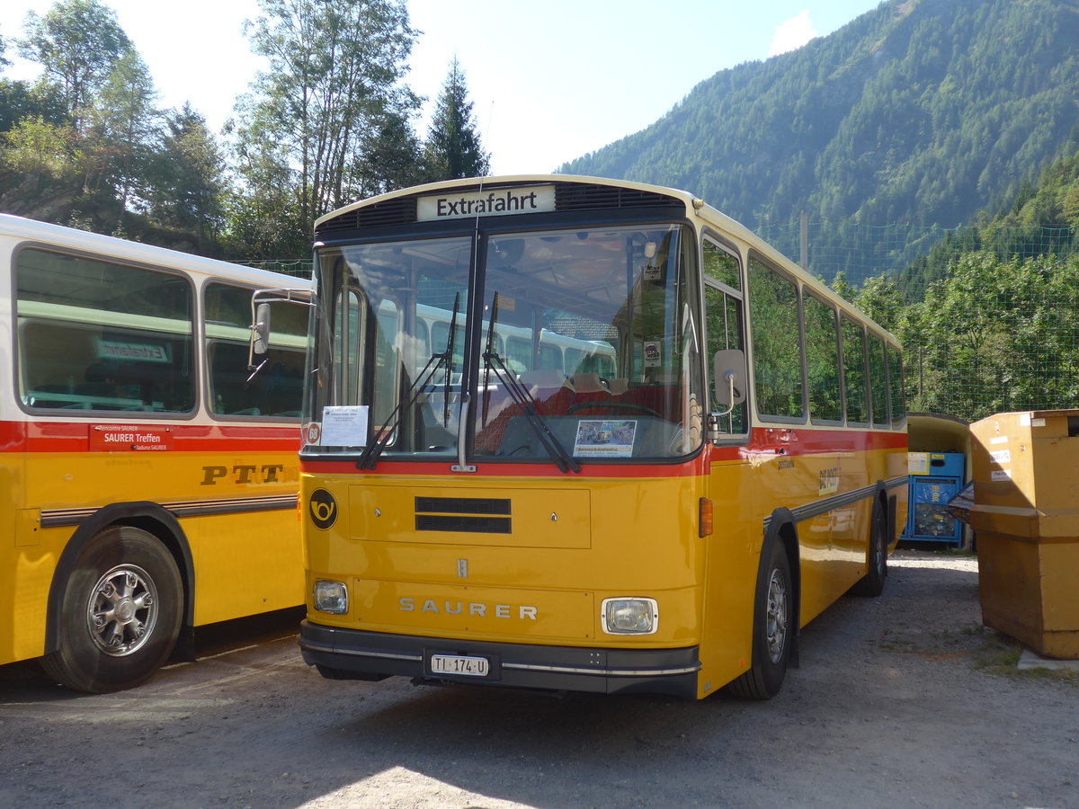 (174'681) - Barenco, Faido - TI 174 U - Saurer/Hess (ex Kammermann, Spiez; ex Flury, Balm; ex P 24'233) am 10. September 2016 in Campo, Saurertreffen