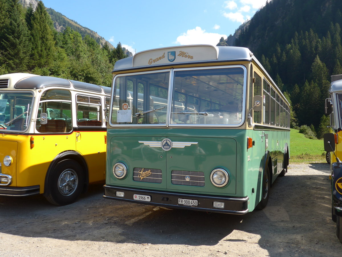 (174'688) - Oldtimer Club 33, Tafers - Nr. 33/FR 300'450 - Saurer/Hess (ex GFM Fribourg Nr. 33) am 10. September 2016 in Campo, Saurertreffen