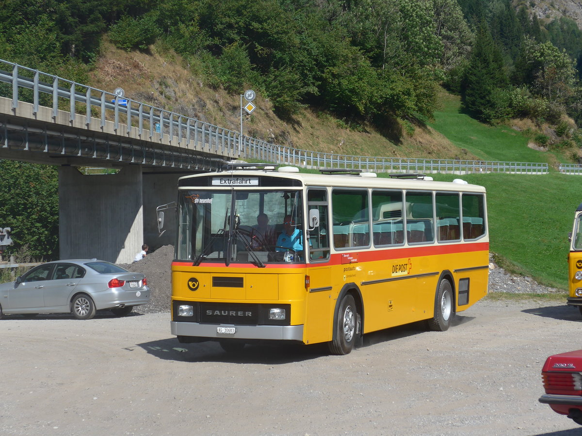 (174'781) - Voser, Neuenhof - AG 30'683 - Saurer/Tscher (ex Fischer, Roggwil; ex Mattli, Wassen) am 10. September 2016 in Campo, Saurertreffen