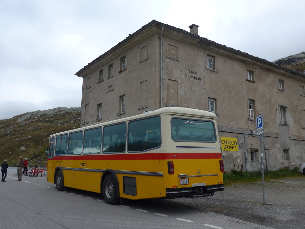 (174'955) - Mark, Andeer - GR 1866 - Saurer/R&J (ex PostAuto Graubnden; ex P 24'350) am 18. September 2016 in San Bernardino, Ospizio