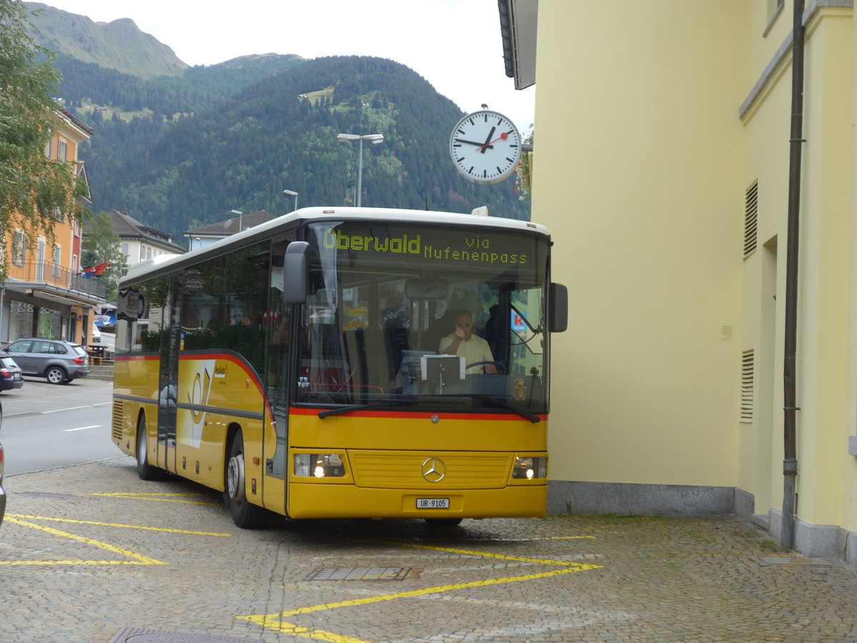 (174'972) - Mattli, Wassen - UR 9105 - Mercedes am 18. September 2016 beim Bahnhof Airolo