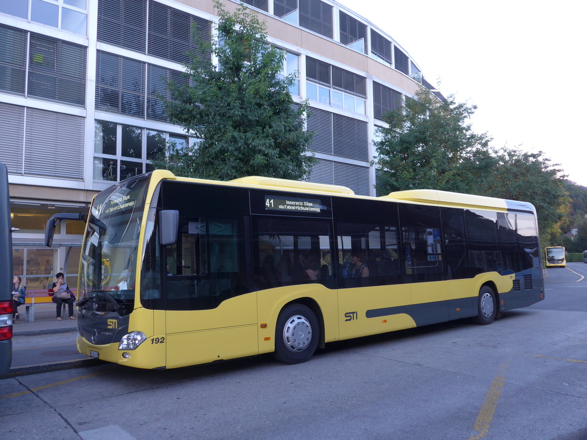 (175'285) - STI Thun - Nr. 192/BE 804'192 - Mercedes am 30. September 2016 beim Bahnhof Thun