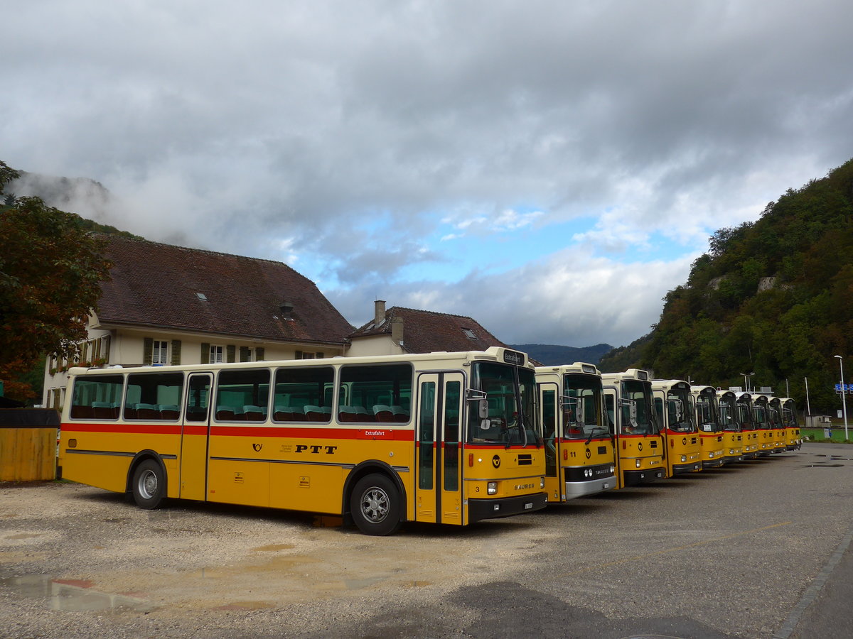 (175'308) - Kolb, Grasswil - Nr. 3/BE 93'915 - Saurer/R&J (ex Schmocker, Stechelberg Nr. 3; ex Nr. 1; ex Gertsch, Stechelberg Nr. 1) am 2. Oktober 2016 in Oensingen, Bad Klus