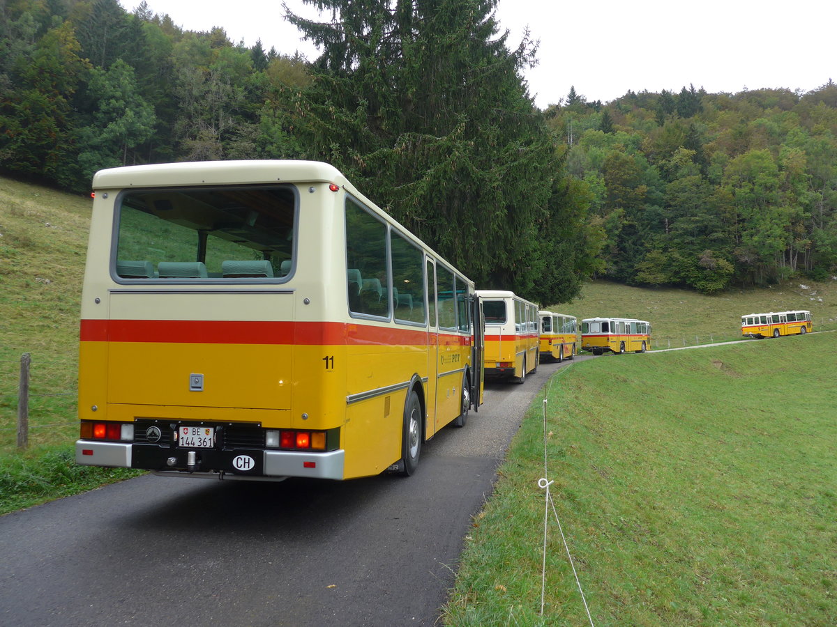 (175'346) - Aebi, Koppigen - Nr. 11/BE 144'361 - Saurer/Lauber (ex Leuenberger, Kirchberg; ex Niederer, Filzbach Nr. 11) am 2. Oktober 2016 am Scheltenpass (Solothurnerseite)