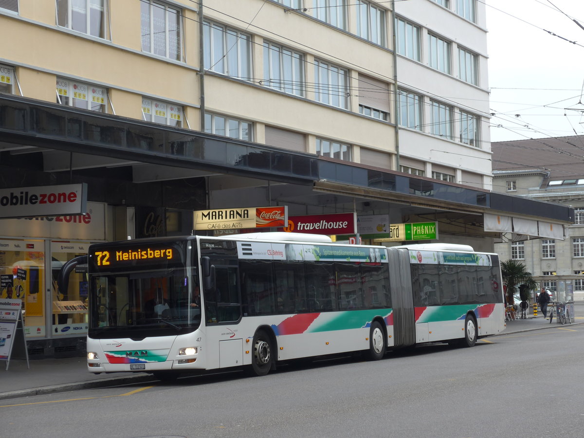 (175'448) - ASm Langenthal - Nr. 47/BE 703'520 - MAN am 7. Oktober 2016 beim Bahnhof Biel