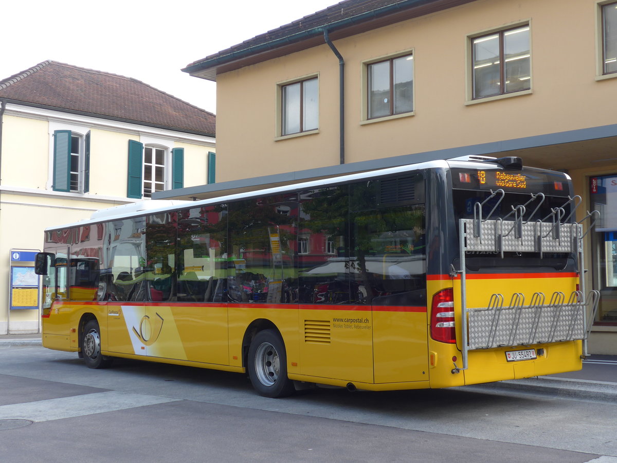 (175'505) - Tobler, Rebeuvelier - JU 55'492 - Mercedes am 7. Oktober 2016 beim Bahnhof Delmont