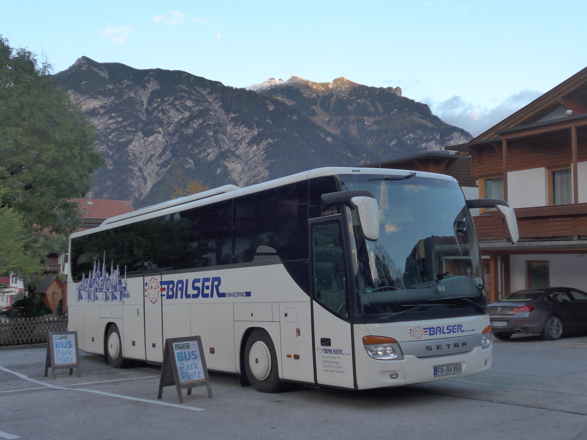 (176'102) - Aus Deutschland: Balser, Bdingen - FB-BA 850 - Setra am 20. Oktober 2016 in Pertisau, Karlwirt