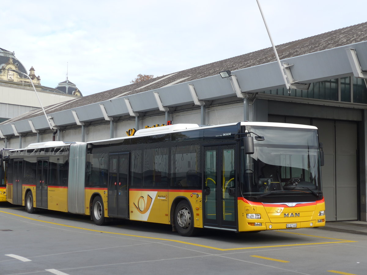 (176'644) - PostAuto Bern - Nr. 668/BE 827'668 - MAN am 13. November 2016 in Bern, Postautostation