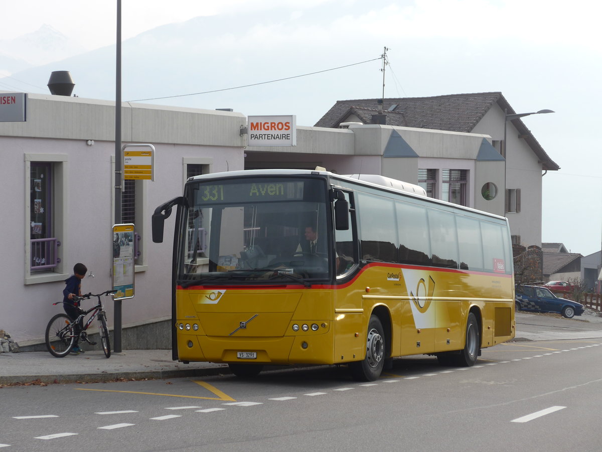 (176'739) - Evquoz, Erde - VS 3291 - Volvo am 26. November 2016 in Erde, Post