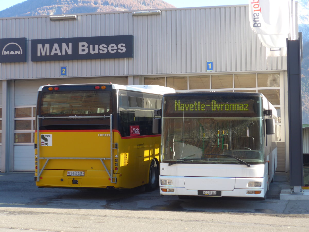 (176'849) - Buchard, Leytron - Nr. 98/VS 299'140 - MAN (ex TN Neuchtel Nr. 222) am 4. Dezember 2016 in Leytron, Garage