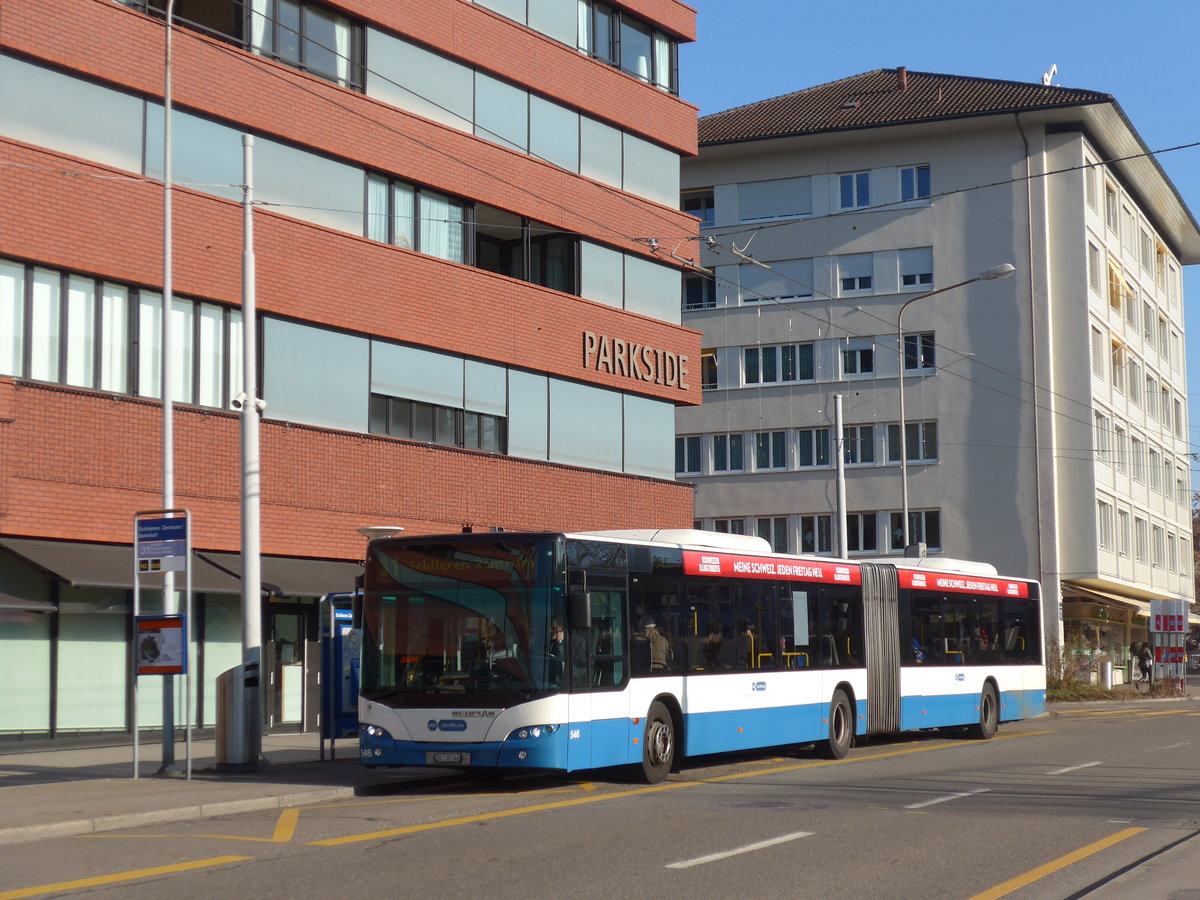 (176'942) - VBZ Zrich - Nr. 546/ZH 730'546 - Neoplan am 6. Dezember 2016 in Schlieren, Zentrum/Bahnhof