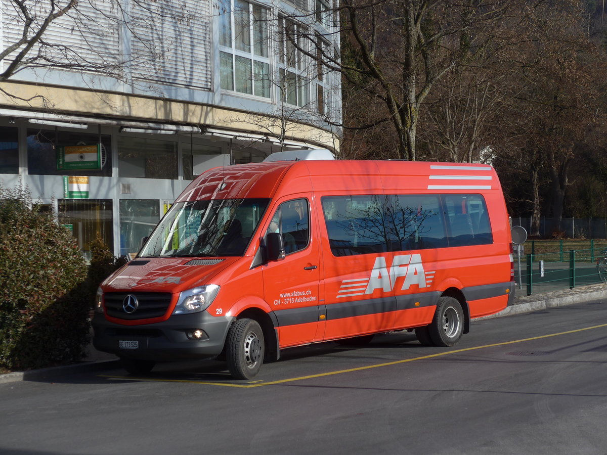 (177'038) - AFA Adelboden - Nr. 29/BE 173'525 - Mercedes am 9. Dezember 2016 bei der Schifflndte Thun (Einsatz STI)