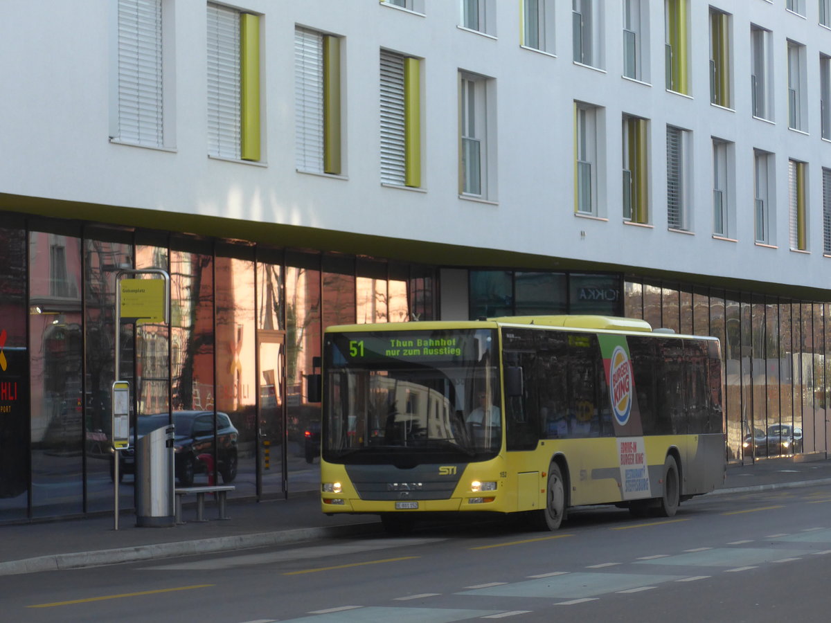 (177'041) - STI Thun - Nr. 152/BE 801'152 - MAN am 9. Dezember 2016 in Thun, Guisanplatz