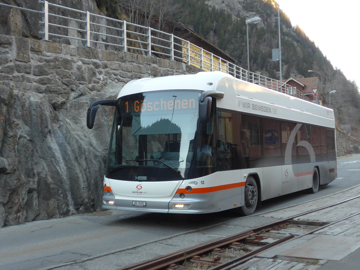 (177'119) - AAGU Altdorf - Nr. 12/UR 9315 - Hess am 10. Dezember 2016 beim Bahnhof Gschenen