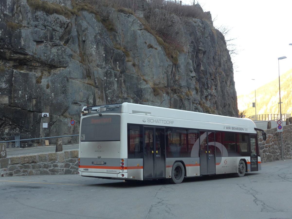 (177'121) - AAGU Altdorf - Nr. 12/UR 9315 - Hess am 10. Dezember 2016 beim Bahnhof Gschenen