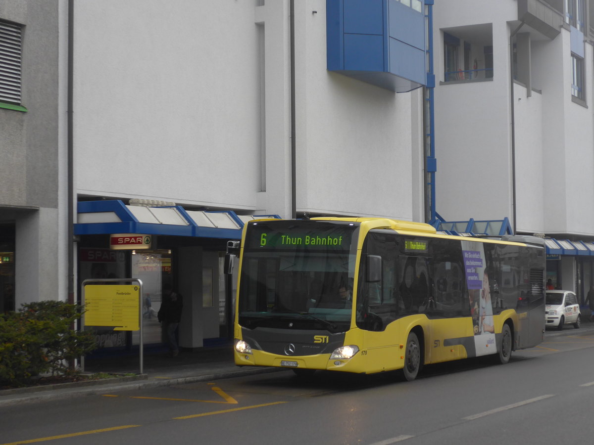 (177'220) - STI Thun - Nr. 179/BE 752'179 - Mercedes am 16. Dezember 2016 in Thun, Postbrcke