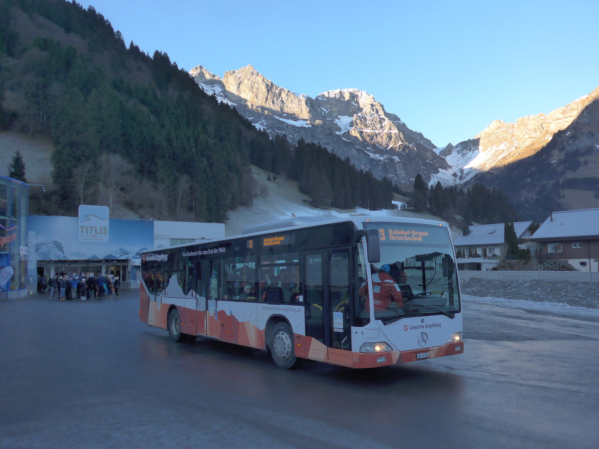 (177'434) - EAB Engelberg - Nr. 8/OW 22'333 - Mercedes (ex Ming, Sils-Maria; ex Vorfhrwagen EvoBus, D-Mannheim) am 30. Dezember 2016 in Engelberg, Titlisbahnen