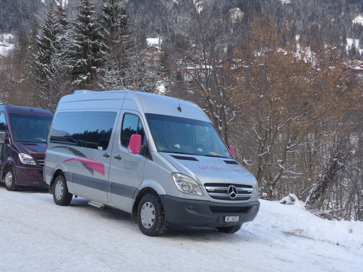 (177'734) - Auto-Transports, La Cte-aux-Fes - NE 3675 - Mercedes am 7. Januar 2017 in Adelboden, ASB