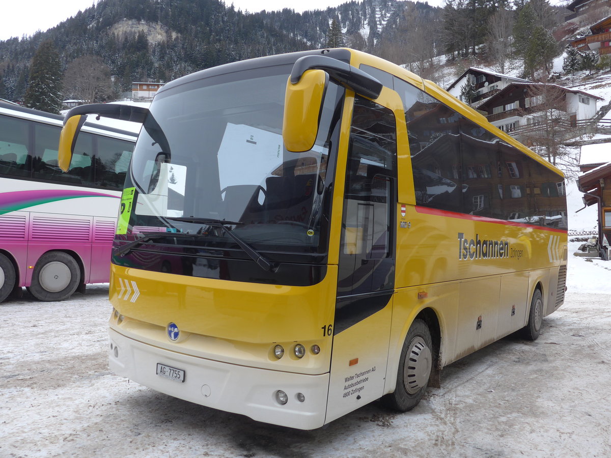 (177'876) - Tschannen, Zofingen - Nr. 16/AG 7755 - Temsa am 7. Januar 2017 in Adelboden, Mineralquelle