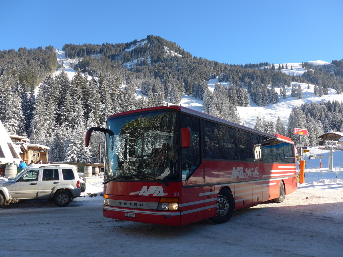 (178'008) - AFA Adelboden - Nr. 22/BE 26'708 - Setra (ex Nr. 8) am 9. Januar 2017 in Adelboden, Berglger