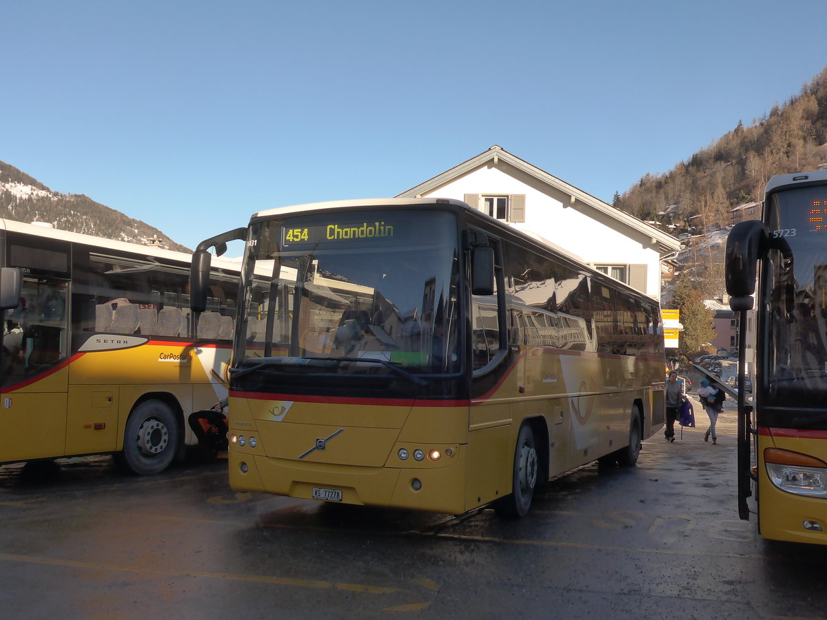 (178'092) - TSAR, Sierre - VS 77'278 - Volvo (ex Epiney, Ayer) am 21. Januar 2017 in Vissoie, Post