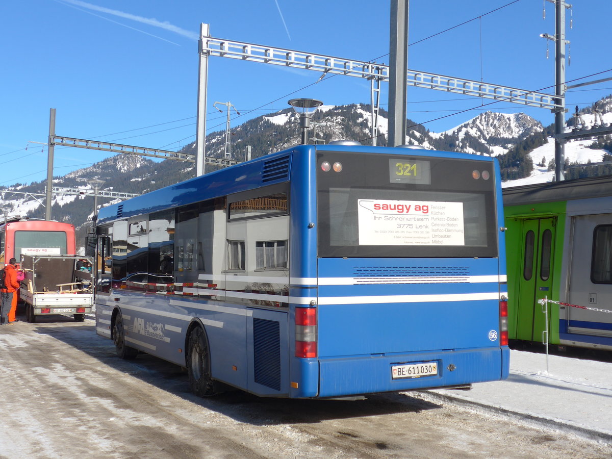 (178'141) - AFA Adelboden - Nr. 56/BE 611'030 - MAN/Gppel am 22. Januar 2017 beim Bahnhof Zweisimmen