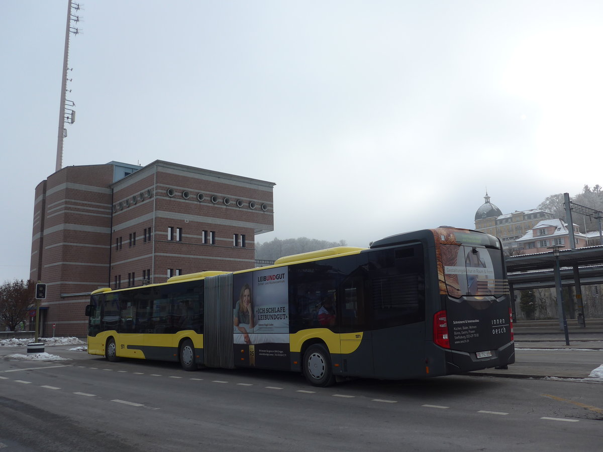 (178'148) - STI Thun - Nr. 165/BE 752'165 - Mercedes am 22. Januar 2017 beim Bahnhof Spiez