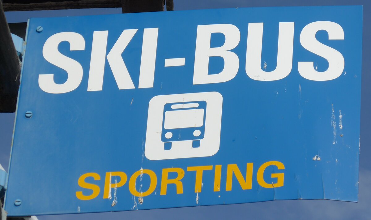 (178'187) - SKI-BUS-Haltestellenschild - Les Collons, Sporting - am 28. Januar 2017