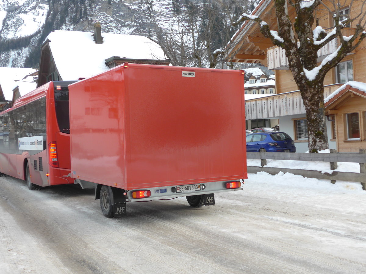 (178'209) - AFA Adelboden - Nr. 71/BE 681'633 - Niederhauser Gepckanhnger am 28. Januar 2017 in Kandersteg, Bahnhofstrasse